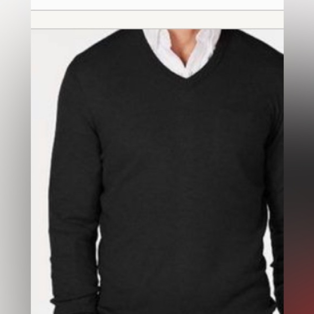 J. Hilburn 100% Cashmere V‎ Neck Gray Sweater XL - Tall